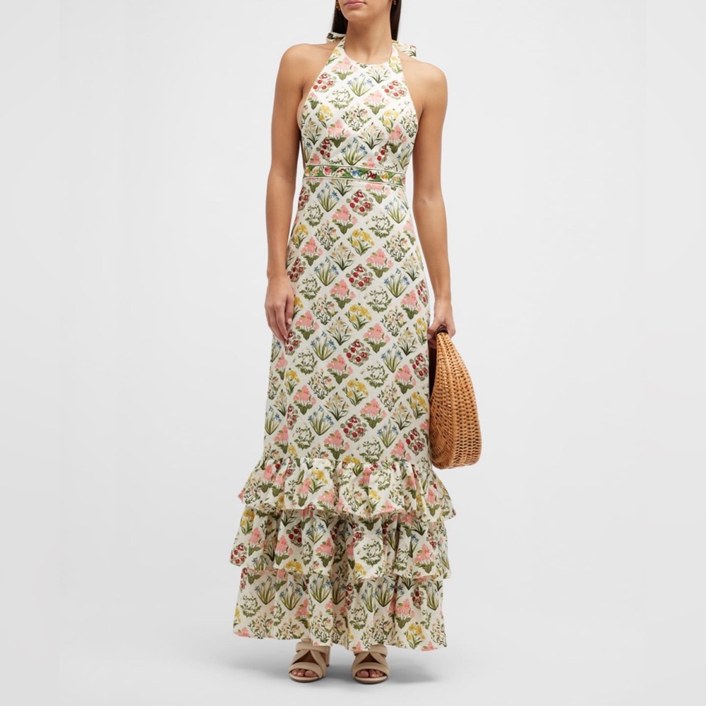 Agua by Agua Bendita Floral Halter Maxi Dress